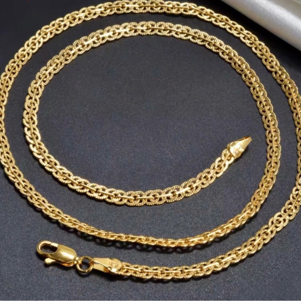 22” Gold Rope Chain Necklace for Women - Elegant Twisted Link